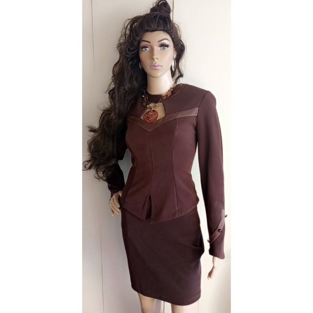 2 piece suit brown